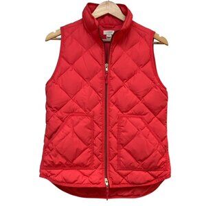 J Crew Factory Bright Coral Colored down filled Puffer Vest size XS